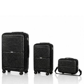 Набір валіз з розширенням Carbon 65803 3 в 1 чорний (65803-Set-Black) 65803-Set-Black фото