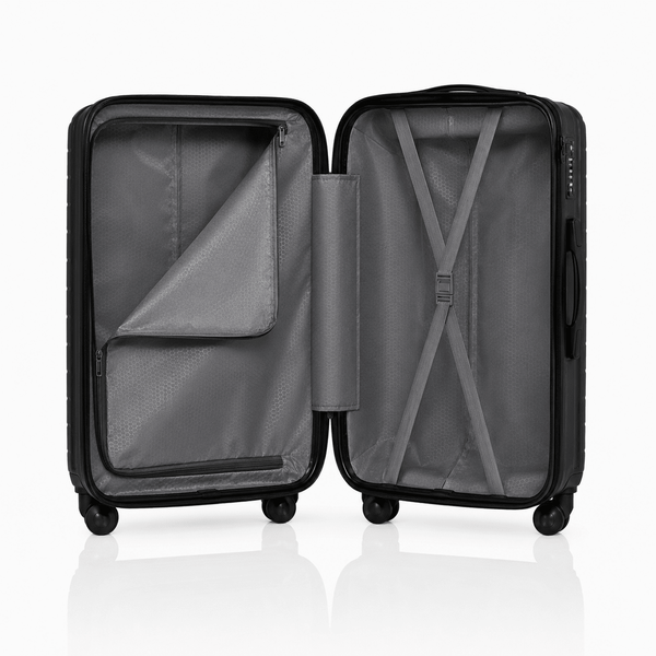 Валіза з поліпропілену Fashion 131 середня 62л чорна (131-M-Black) 131-M-Black фото