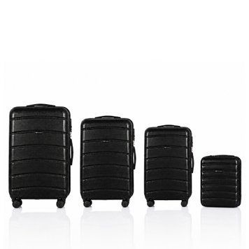 Набір валіз з полікарбонату Wings 160PC 4 в 1 чорний (160PC-Set-Black) 160PC-Set-Black фото