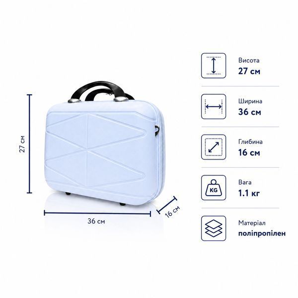 Кейс для чемодана из полипропилена Snowball 51304 16л голубой (51304-BC-Light-blue) 51304-BC-Light-blue фото