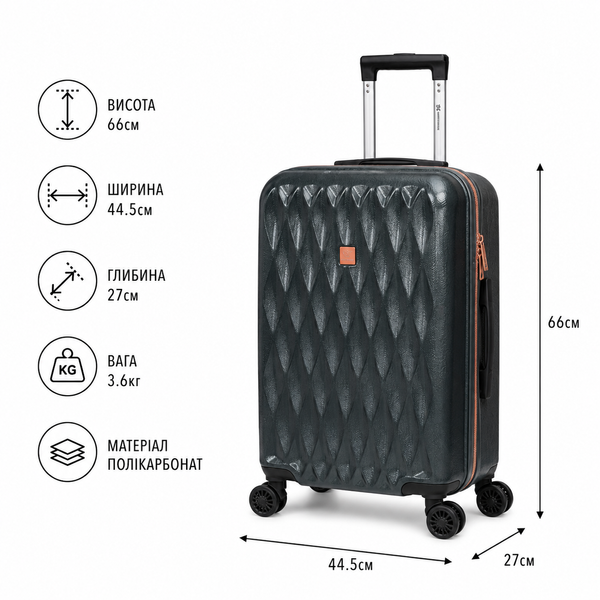 Чемодан SweetKeys 190 средний 65л графитовый (SK190-M-Grafite) SK190-M-Grafite фото