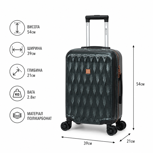 Чемодан SweetKeys 190 малый 43л графитовый (SK190-S-Grafite) SK190-S-Champange фото
