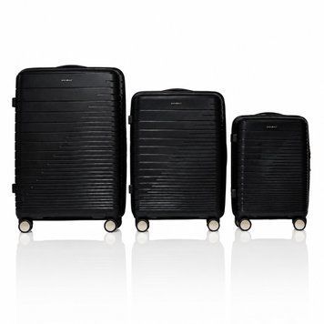 Набір валіз з поліпропілену Snowball 33703 3 в 1 чорний (33703-Set-Black) 33703-Set-Black фото